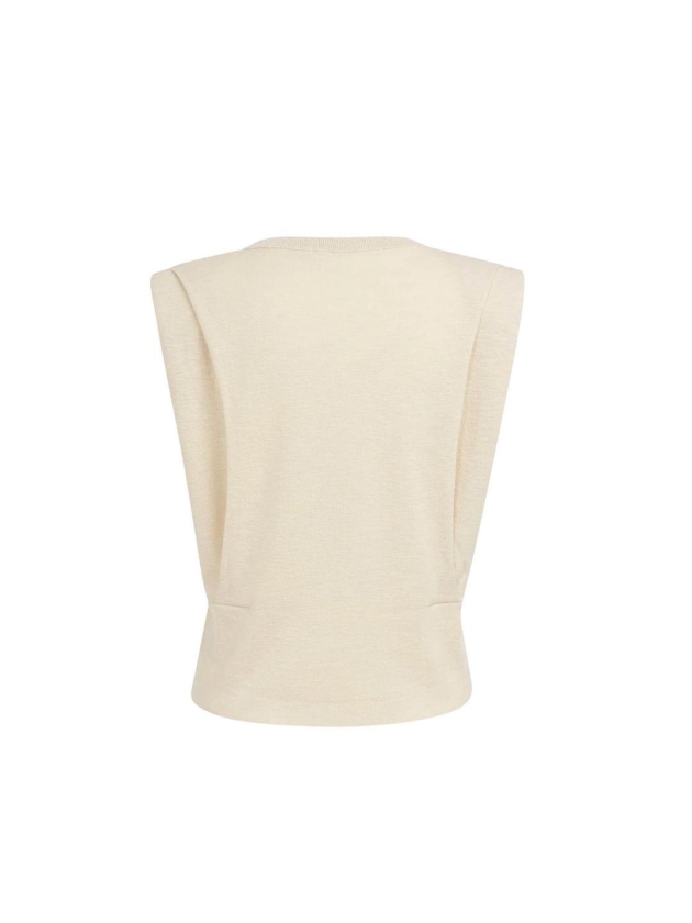 Yaya Shoulder detail cardigan with 99067 Cloud creme white
