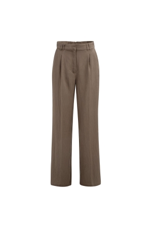 Yaya Woven wide leg trousers - L32 99070 Washed brown