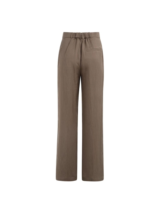 Yaya Woven wide leg trousers - L32 99070 Washed brown