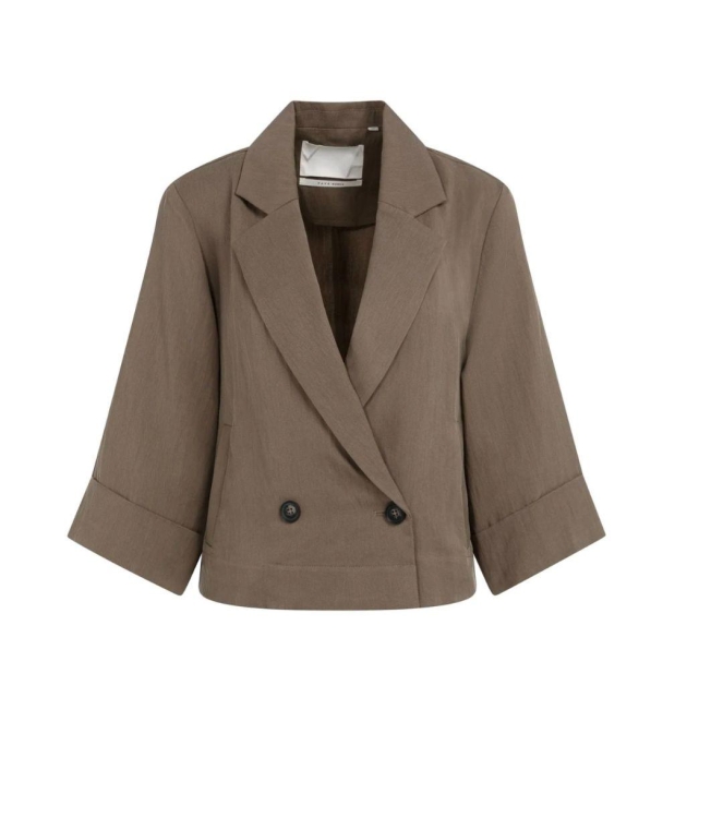 Yaya Woven loose fit blazer jacket 99070 Washed brown