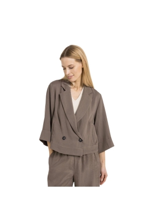 Yaya Woven loose fit blazer jacket 99070 Washed brown