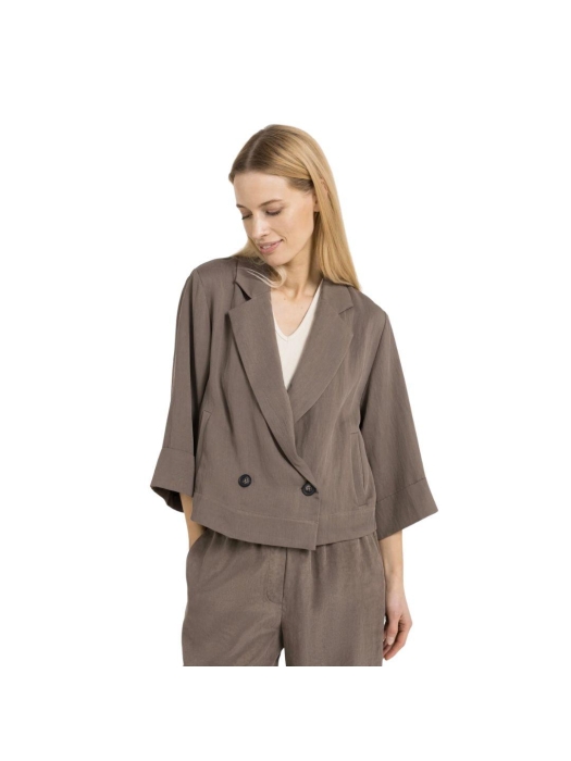 Yaya Woven loose fit blazer jacket 99070 Washed brown