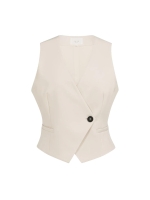Yaya Woven gilet with asymetrical c 99067 Cloud creme white