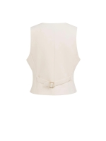 Yaya Woven gilet with asymetrical c 99067 Cloud creme white
