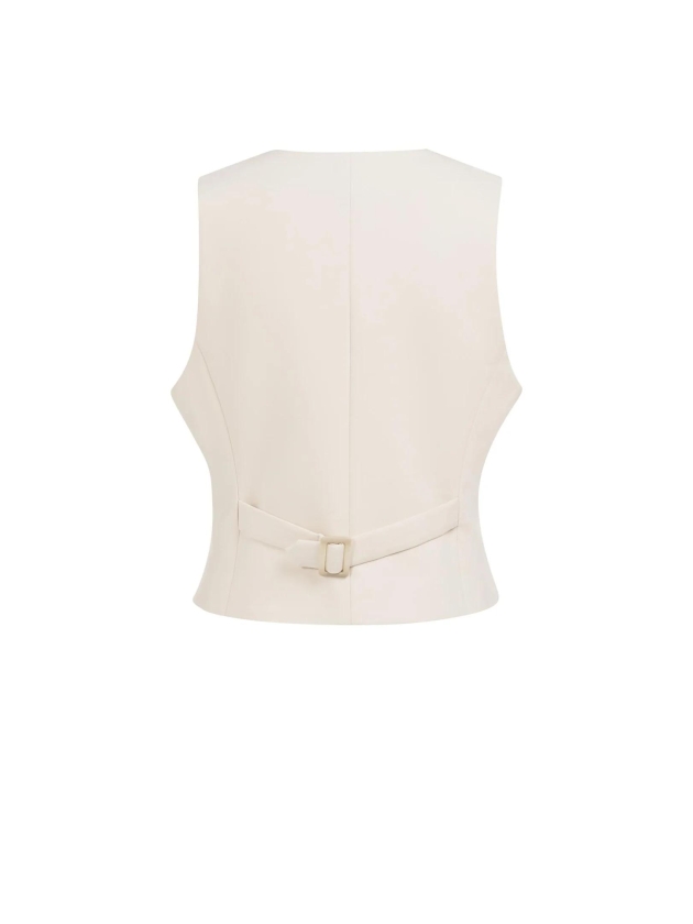 Yaya Woven gilet with asymetrical c 99067 Cloud creme white