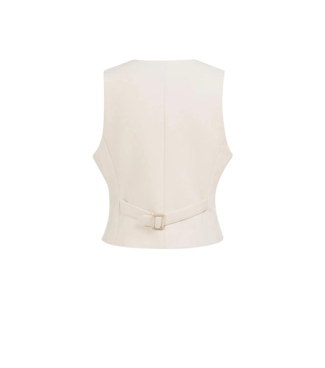 Yaya Woven gilet with asymetrical c 99067 Cloud creme white