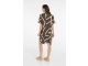 Yaya Printed dress with polo collar 912161 Chocolate martini brown dess
