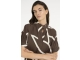 Yaya Printed dress with polo collar 912161 Chocolate martini brown dess