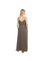 Yaya Strappy dress with drawstrings 99070 Washed brown