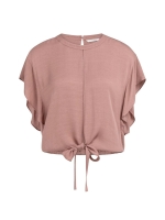 Yaya Flowy knotted top with elastic 71516 Burlwood pink
