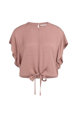 Yaya Flowy knotted top with elastic 71516 Burlwood pink