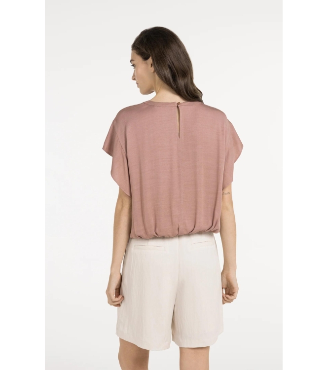Yaya Flowy knotted top with elastic 71516 Burlwood pink