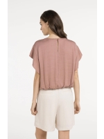 Yaya Flowy knotted top with elastic 71516 Burlwood pink