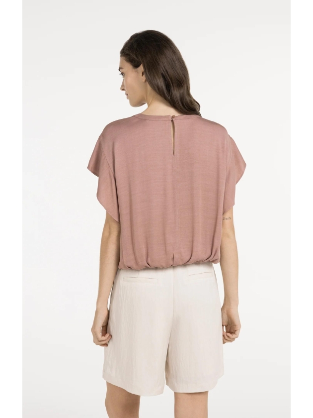 Yaya Flowy knotted top with elastic 71516 Burlwood pink