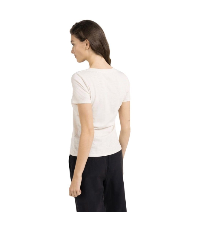 Yaya Short sleeve V-neck t-shirt wi 99067 Cloud creme white
