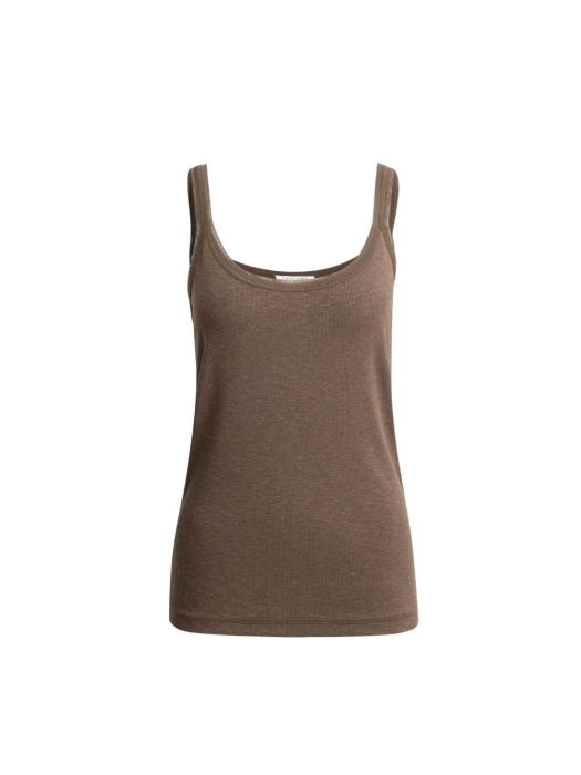 Yaya Singlet with mesh edge 99070 Washed brown