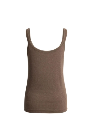 Yaya Singlet with mesh edge 99070 Washed brown