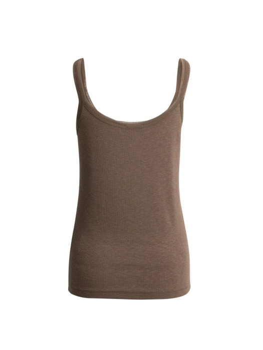 Yaya Singlet with mesh edge 99070 Washed brown