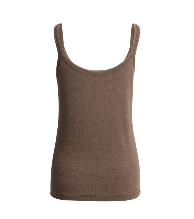 Yaya Singlet with mesh edge 99070 Washed brown