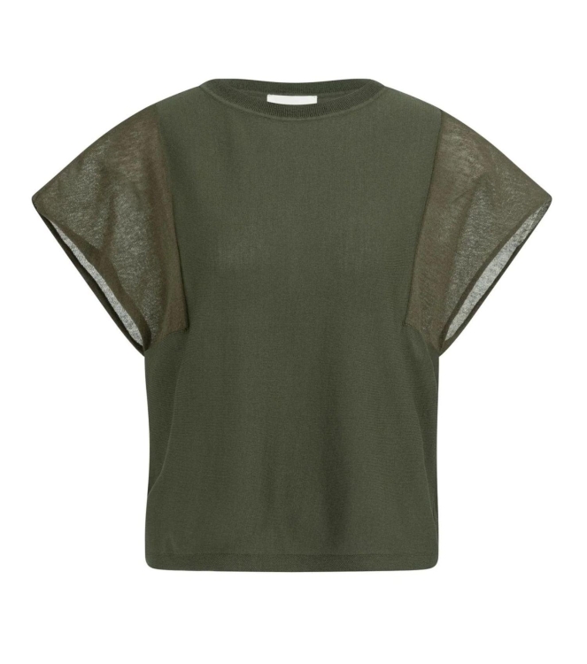 Yaya Sweater with transparent short 99065 Army