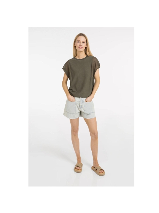 Yaya Sweater with transparent short 99065 Army