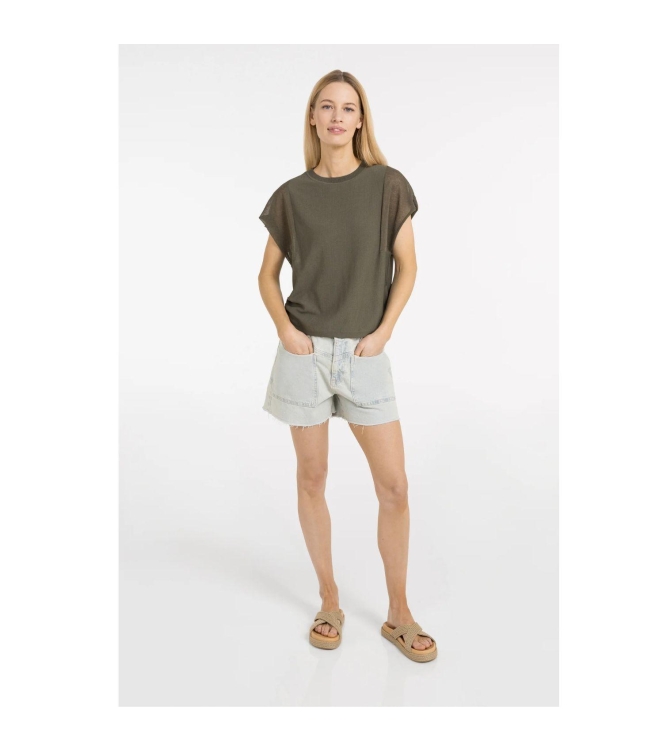 Yaya Sweater with transparent short 99065 Army