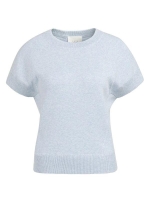 Yaya Sleeveless sweater with stitch 990732 Light blue mel