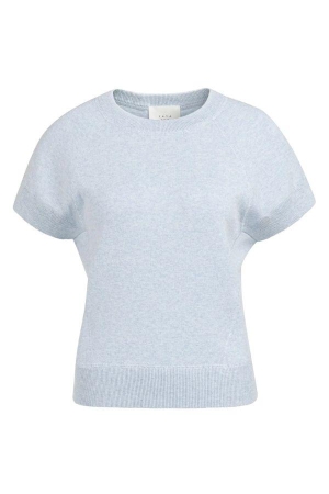Yaya Sleeveless sweater with stitch 990732 Light blue mel