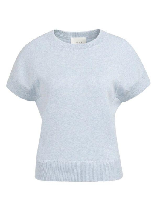 Yaya Sleeveless sweater with stitch 990732 Light blue mel