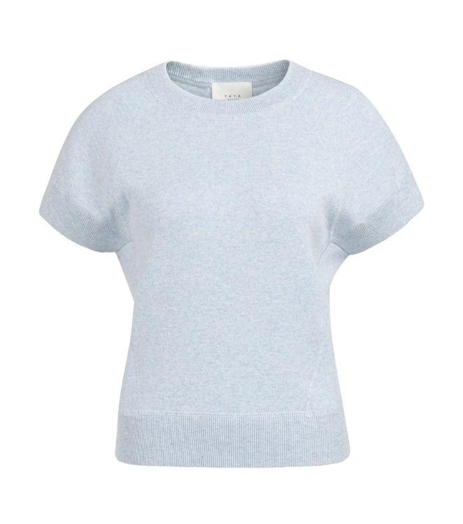 Yaya Sleeveless sweater with stitch 990732 Light blue mel
