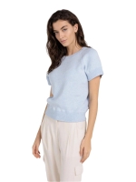 Yaya Sleeveless sweater with stitch 990732 Light blue mel