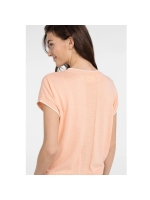Yaya Knitted sweater with rolled ed 3103072 Peach palazzo orange mel
