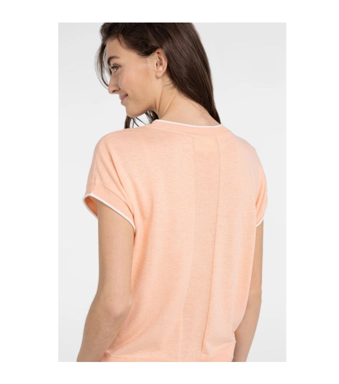 Yaya Knitted sweater with rolled ed 3103072 Peach palazzo orange mel