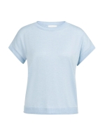 Yaya Knitted sweater with rolled ed 990732 Light blue mel