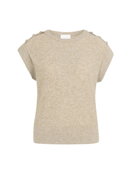 Yaya Towel knit sleeveless sweater 611404 Crockery brown