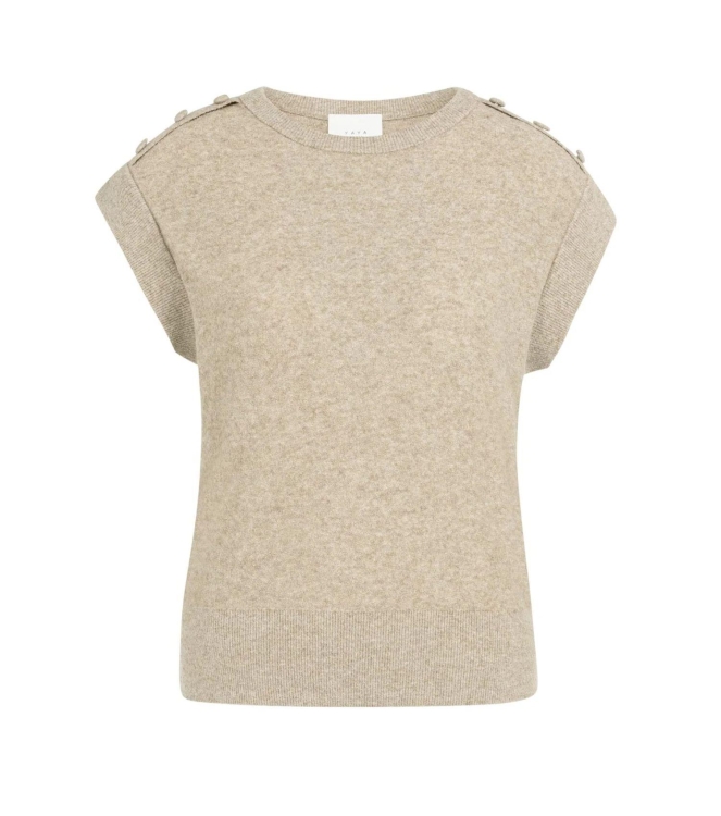 Yaya Towel knit sleeveless sweater 611404 Crockery brown