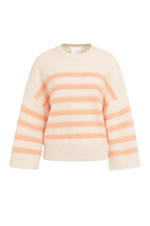 Yaya Mixing textured sweater with s 313072 Peach palazzo orange mel