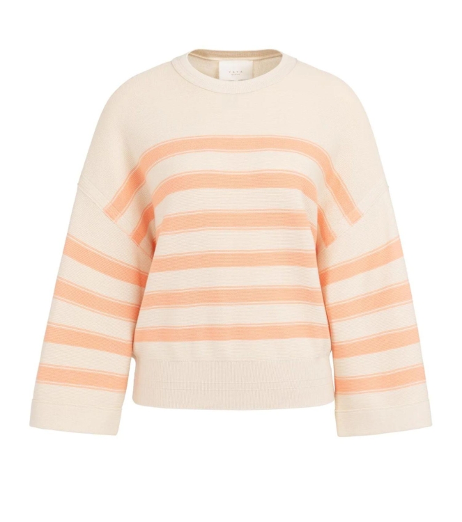Yaya Mixing textured sweater with s 313072 Peach palazzo orange mel