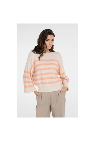 Yaya Mixing textured sweater with s 313072 Peach palazzo orange mel