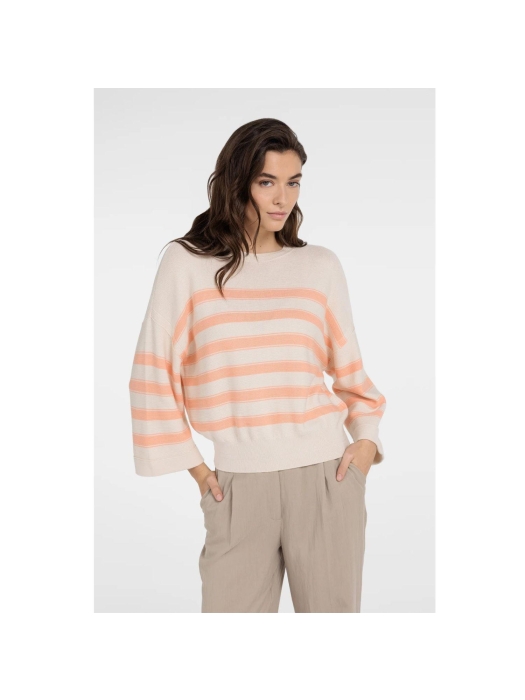 Yaya Mixing textured sweater with s 313072 Peach palazzo orange mel