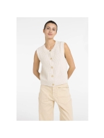 Yaya Textured sleeveless cardigan w 99058 Creme beige