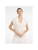 Yaya Mesh stitch sleeveless cardiga 99058 Creme beige