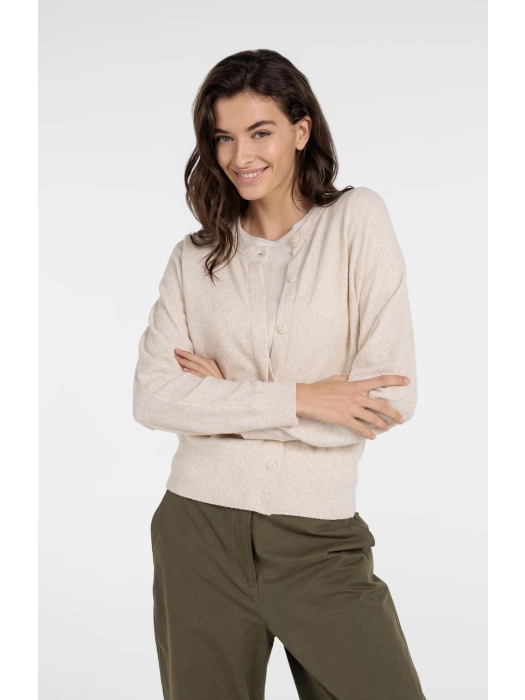 Yaya Towel knitted cardigan 990582 Creme beige melange