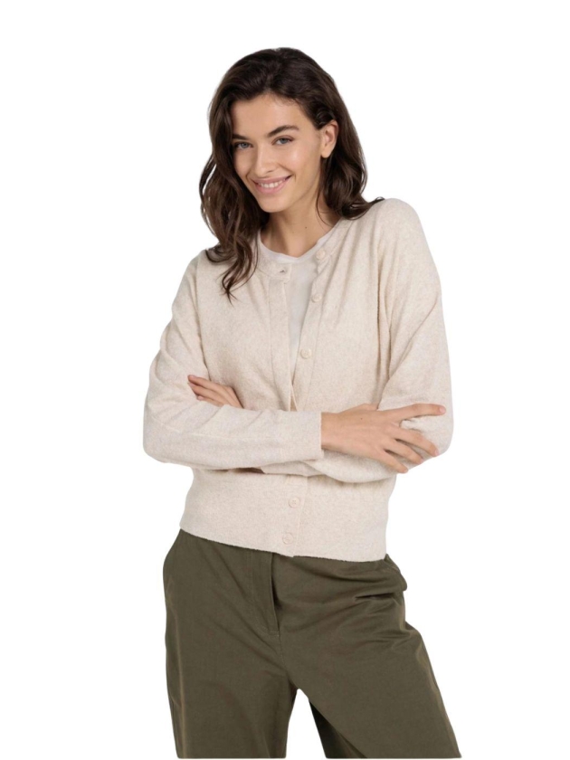 Yaya Towel knitted cardigan 990582 Creme beige melange