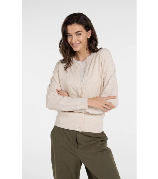 Yaya Towel knitted cardigan 990582 Creme beige melange