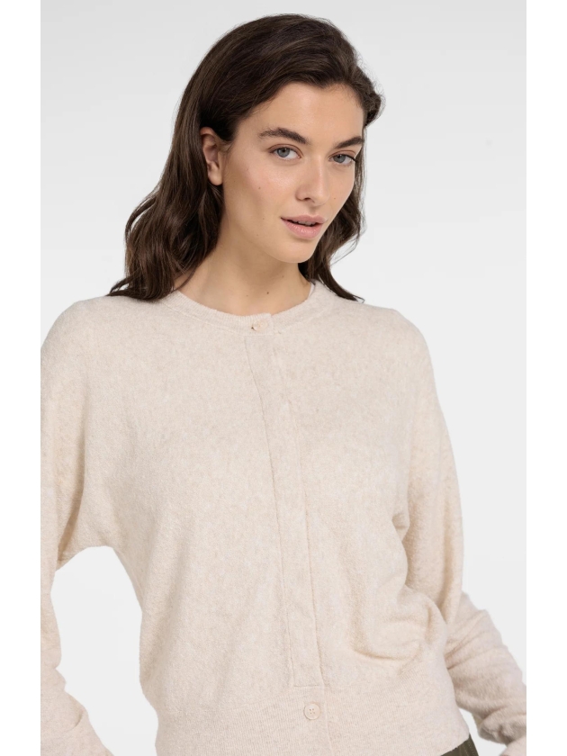 Yaya Towel knitted cardigan 990582 Creme beige melange