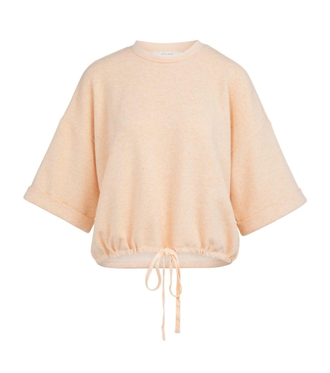 Yaya Short sleeve sweatshirt with r 412172 Amberlight mel