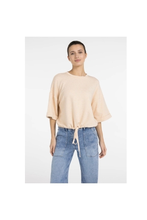 Yaya Short sleeve sweatshirt with r 412172 Amberlight mel