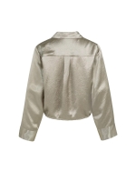 Yaya Crinkle blouse with drawstring 61104 Crockery brown