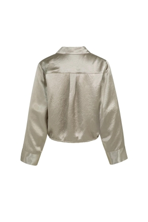 Yaya Crinkle blouse with drawstring 61104 Crockery brown